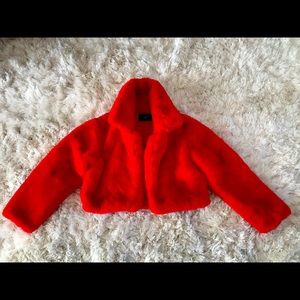 AKIRA NWT RED CROP COAT